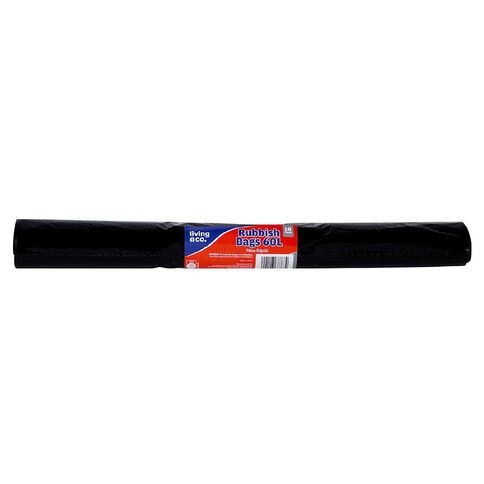 Living & Co Black Rubbish Bags 10 Pack