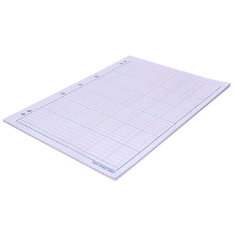 WS Pad Refill 14R8 7mm 3 Column Cash Ruled 40 Leaf Punched