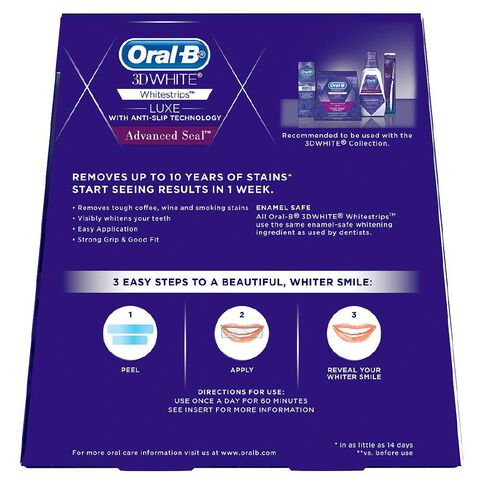 Oral-B White Luxe Advance Seal Whitening Strips 14 Pack