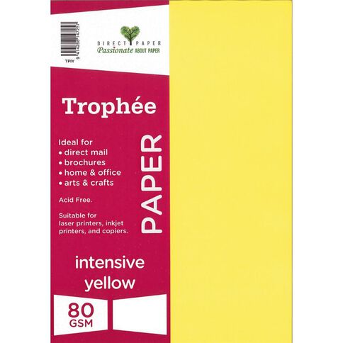 Trophee Paper A4 80Gsm 500Pk Intensive Yellow