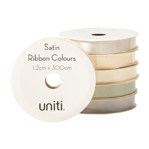 Uniti Satin Ribbon Neutrals 3m Assorted