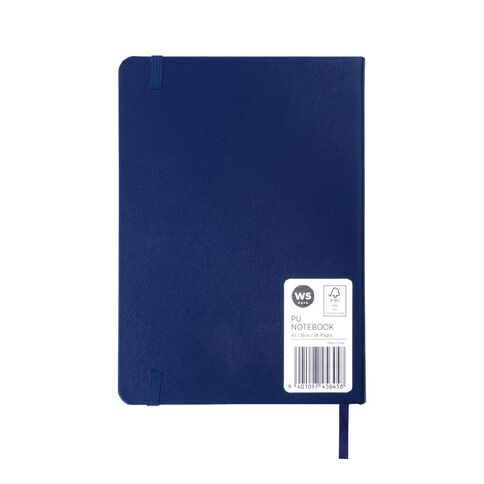 WS Recycled PU Hard Cover Notebook Blue A5