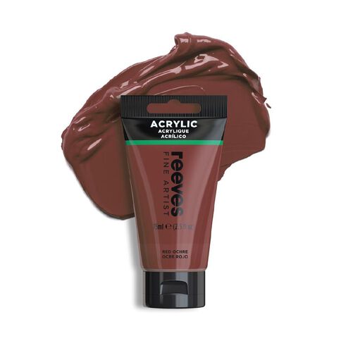 Reeves Fine Acrylic Paint Red Ochre 75ml