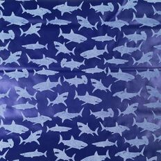WS Book Cover Flocked Sharks 45cm x 1m