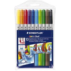 Staedtler Noris Duo Fibre-tip Pen Wallet 10 Assorted