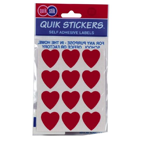 Quik Stik Labels Hearts