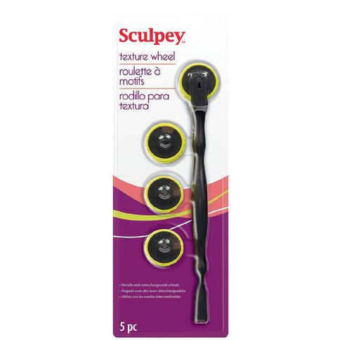 Sculpey Texture Wheel With 4 Heads Pack Black