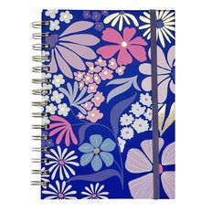 Uniti Floral A5 Hardcover Notebook Purple Mid A5