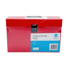 WS Concertina File 19 Pocket Red