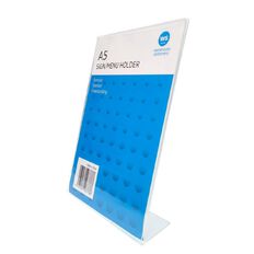 WS Slanted Portrait Sign Menu/Holder Clear A5