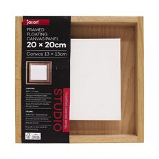 Jasart Framed Floating Canvas Panel 20cm x 20cm Brown Mid
