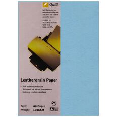 Quill Leathergrain 100gsm 25 Pack Sky A4
