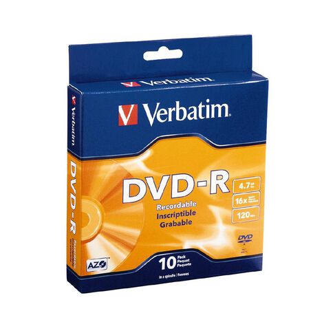 Verbatim DVD-R Spindle 10 Pack Orange Mid