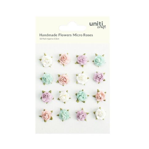 Uniti Craft Adults Handmade Flowers Beeded Micro Roses 16 Pack