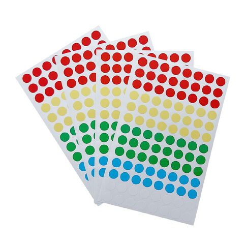 WS Assorted Dot Stickers 8mm Diameter 416 Labels