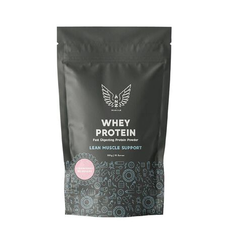 NZ Muscle Whey Protein Strawberry Milkshake 500g