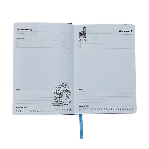 Disney Monsters University 2026 Day To Page Diary Blue Dark A5
