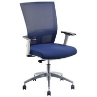 Jasper J Advance Air Plus Ergonomic Syncro Chair White/Blue with Arms
