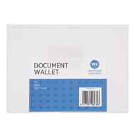 WS Zipper Document Wallet Clear Clear A4