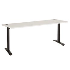 Jasper J Emerge Straight Desk 1800 Black Legs White Top