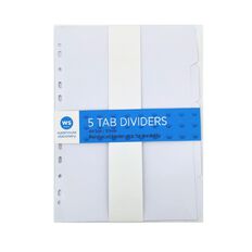 WS 5 Tab Wide White Dividers White