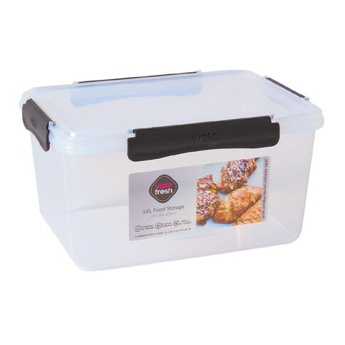 Visto Fresh Storage Container Clear/Charcoal Clips 3.6 Litre