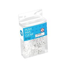 WS Push Pins Clear 80 Pack