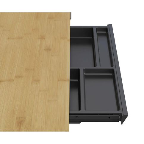 Workspace Height Adjustable Desk 1200W with Drawer Bamboo