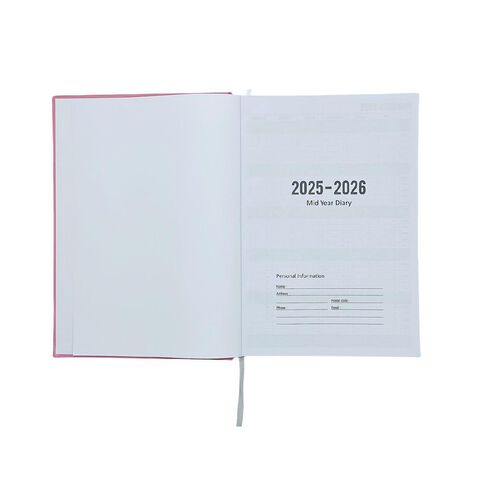 WS Mid Year Diary Day to Page 2025-26 Pink