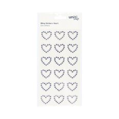 Uniti Bling Hearts Stickers 18 Piece Silver
