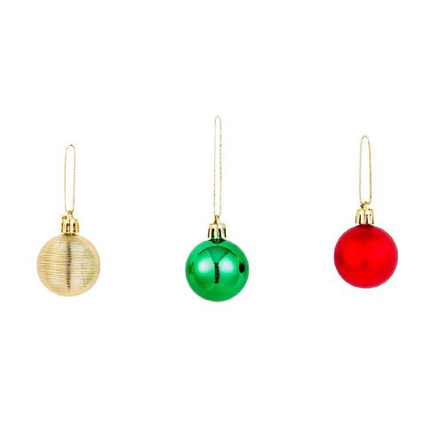 Wonderland Bauble 4cm Gold/Red/Green 30 Pack