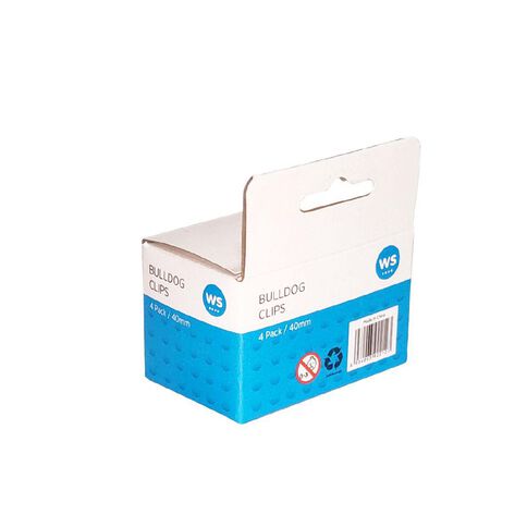 WS Bulldog Clips 40mm 4 Pack Assorted