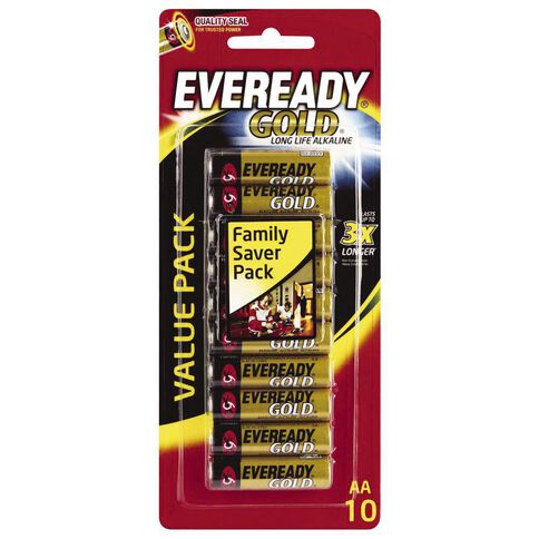 Eveready Gold Batteries AA 10 Pack