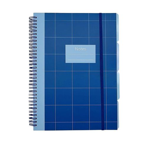 Uniti Clubhouse Softcover Notebook With Dividers A4 Blue