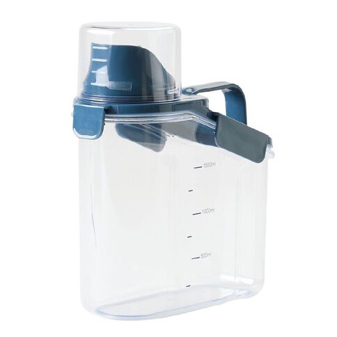 Living & Co Dispensing Container with Measuring Cup Clear 1.5L Living & Co Dispensing Container with Measuring Cup Clear 1.5L