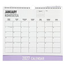 WS 2027 Wall Calendar Hard Back