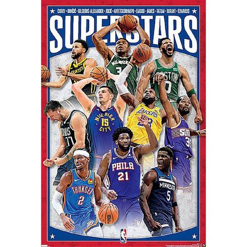 NBA Stars 2024 Poster #36 Multi-Coloured A5