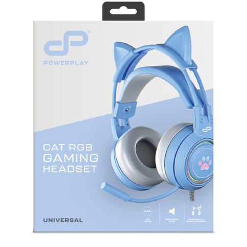 PowerPlay Cat RGB Gaming Headset Blue