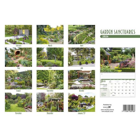 Easy2C 2026 Calendar Garden Sanctuaries Nature Photos