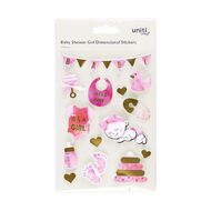 Uniti Dimensional Stickers Baby Girl