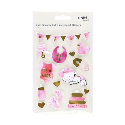 Uniti Dimensional Stickers Baby Girl