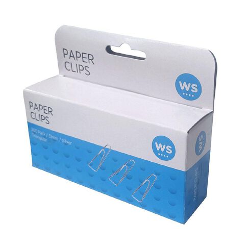 WS Triangular Paper Clips Silver 31mm 200 Pack