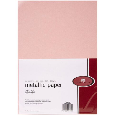 Direct Paper Metallic Paper 120gsm Rose Quartz A4 10 Pack