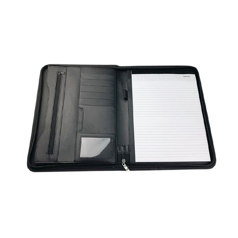 WS Padfolio With Notepad Black A4