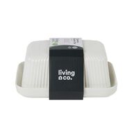 Living & Co Ceramic Butter Dish 18 x 13cm White