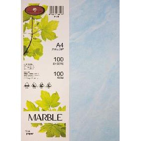 Direct Paper Marble Paper 100gsm Blue A4 100 Pack