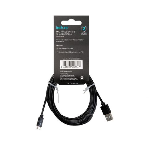 Tech.Inc Micro USB Cable 2m Black