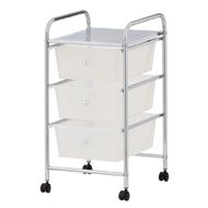 Living & Co 3 Drawer Chrome Trolley White