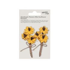Handmade Flowers - Mini Sunflower Bouquet Approx 4cm 2Pc Little Bi