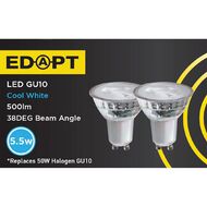 Edapt LED GU10 Light Bulb 5.5W Cool White 2 Pack